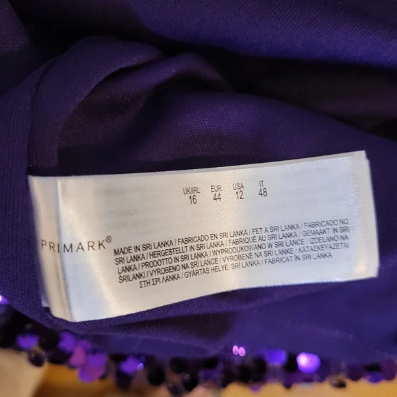 Primark Purple Sequin Camisole Tank Top Size 12 - Picture 13 of 16